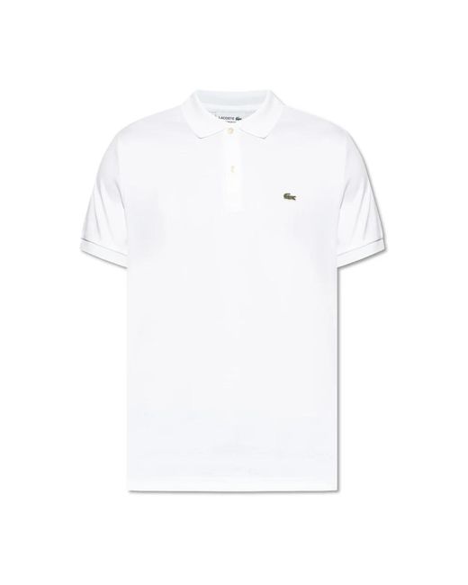Lacoste Polo mit logo-förmigem patch in White für Herren