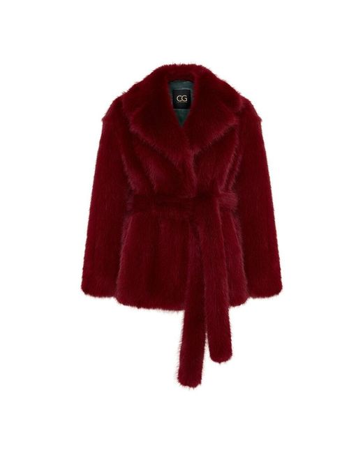 CESARE GASPARI Red Faux fur & shearling jackets