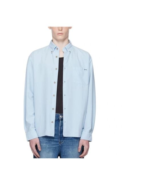 A.P.C. Blue Casual Shirts for men