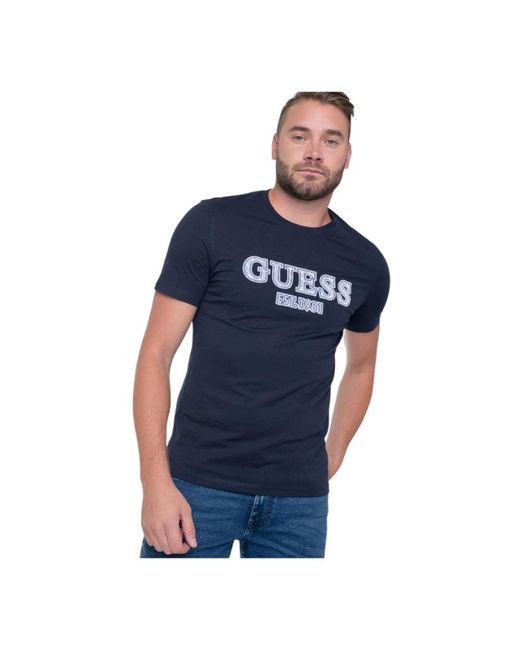 Guess T-Shirts in het Blue voor heren