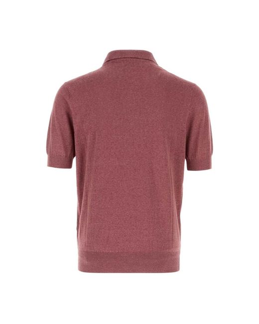 Brunello Cucinelli Red Polo Shirts for men