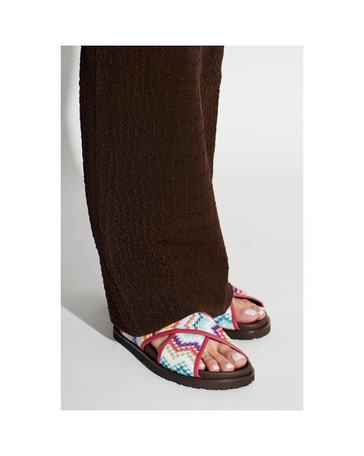 Missoni Red Flat Sandals