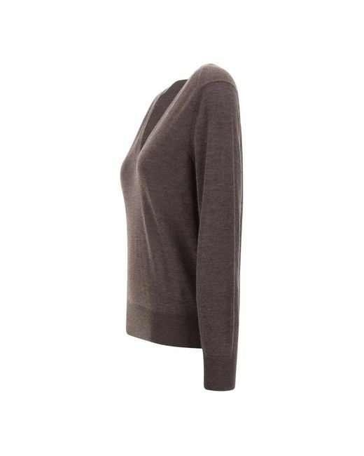 Loulou de Saison Brown V-Neck Knitwear