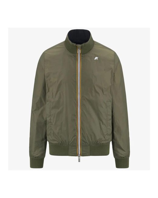 K-Way Jassen ,Blauw ,Nylon Double Arsene Plus Jacket in het Blue voor heren