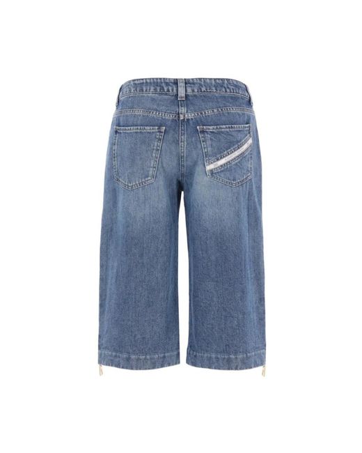 Elisabetta Franchi Blue Denim Shorts