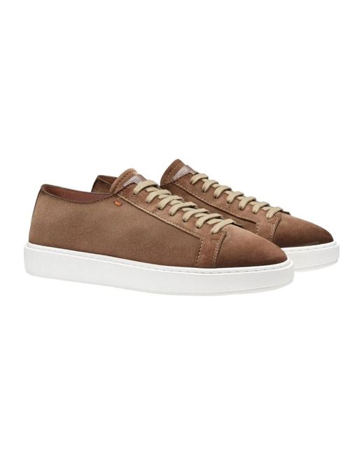 Santoni Suede Sneaker in Brown für Herren