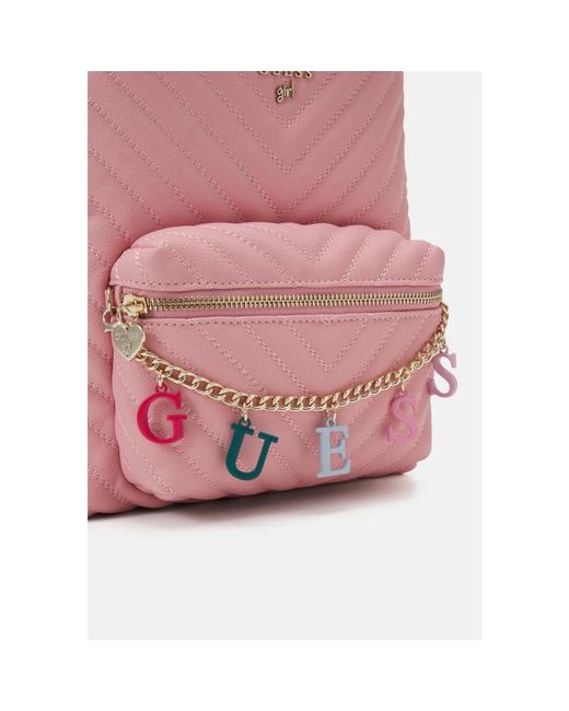Guess Pink Mädchenrucksack mit logo-kette