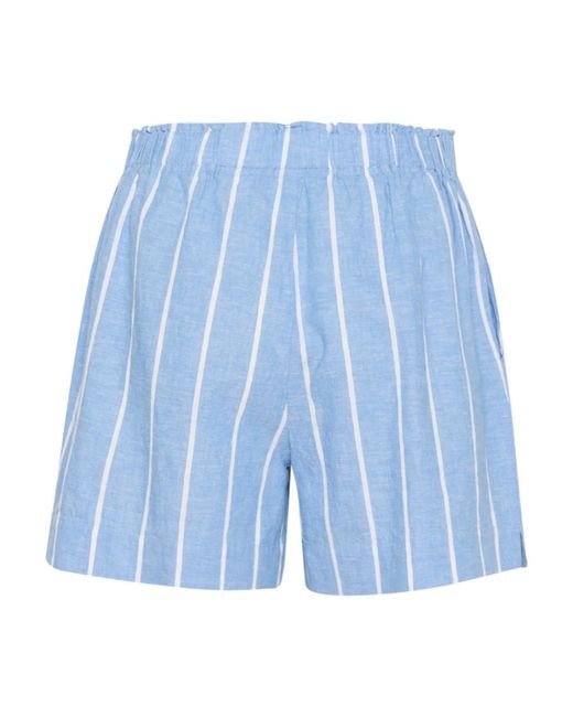 Part Two Korte Broeken ,Blauw ,Katoen Blauw En Wit Gestreepte Shorts in het Blue