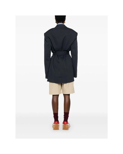 Dries Van Noten Blue Belted Coats