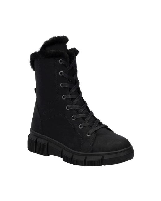 Rieker Black Winter Boots
