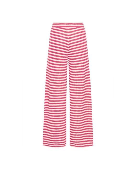 Ichi Red Wide Trousers