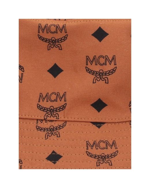 MCM Wendbare bucket hat, beige baumwolle logo print in Brown für Herren