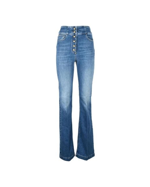 Elisabetta Franchi Blue Flared Jeans