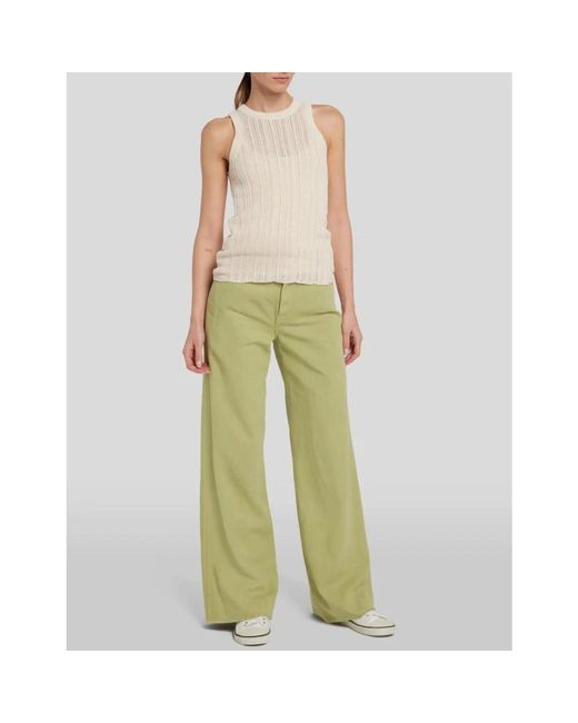 Trousers > wide trousers 7 For All Mankind en coloris Green