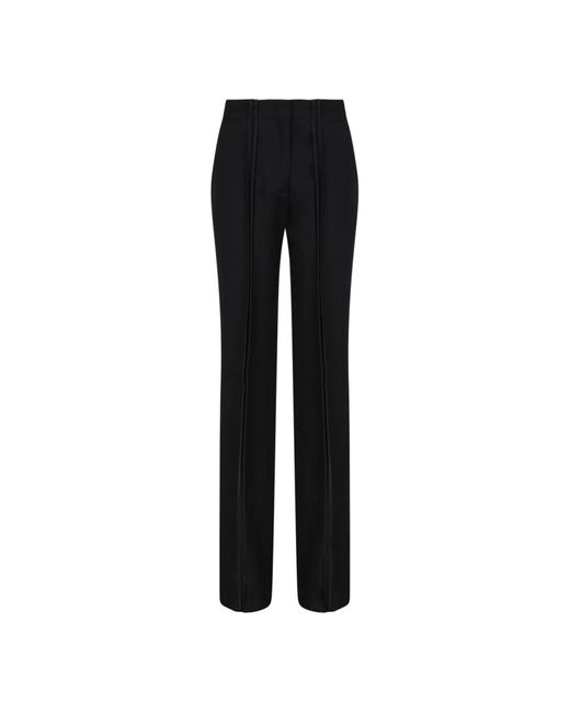 The Attico Black Schwarze Wollgabardine-Langhose