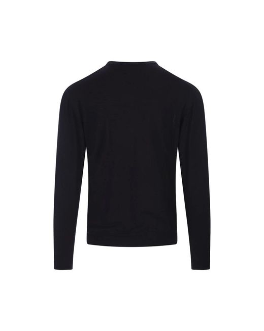 Fedeli Blue V-Neck Knitwear for men