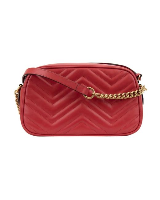 Gucci Red Gepolsterte Leder Umhängetasche