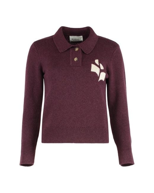 Isabel Marant Purple Round-Neck Knitwear