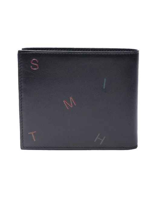 Portafoglio con lettere in rilievo di Paul Smith in Black da Uomo
