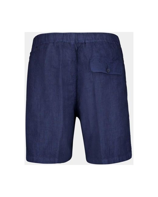 120% Lino Blue Casual Shorts for men