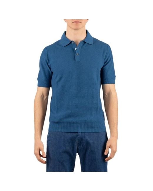 Gran Sasso Blue Polo Shirts for men