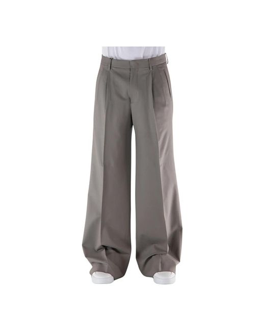 Etro Gray Wide Trousers for men