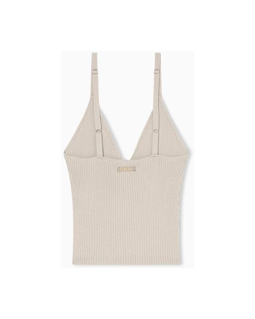 ARMANI EXCHANGE White Sleeveless Tops