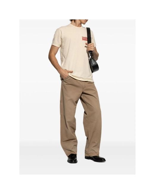 Maison Margiela Brown Straight Trousers for men