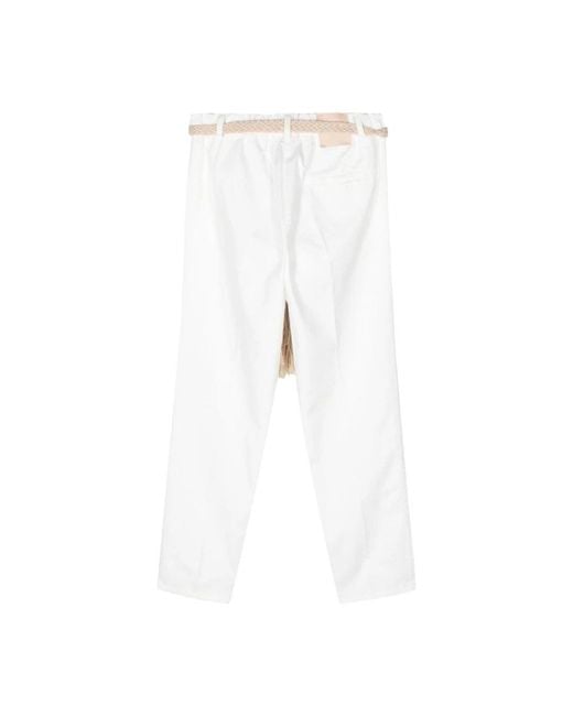 Alysi White Straight Trousers