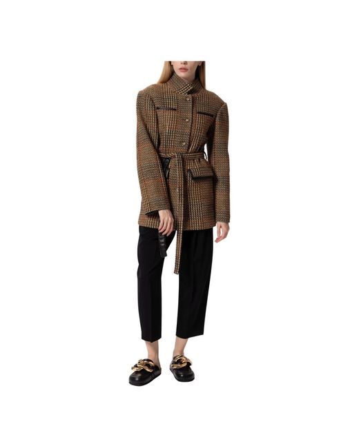 Stella McCartney Jassen ,Katoen Jas Met Strikdetail Aan De Voorkant Met Sluitingen in het Brown