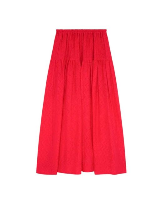 Roseanna Red Midi Skirts