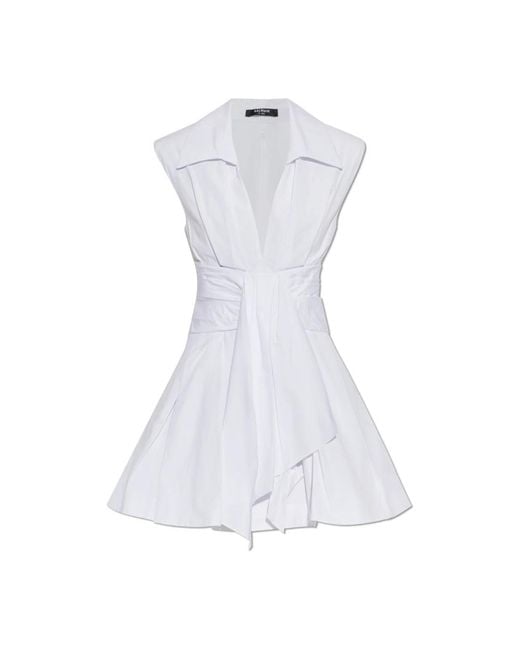 Balmain White Short Dresses