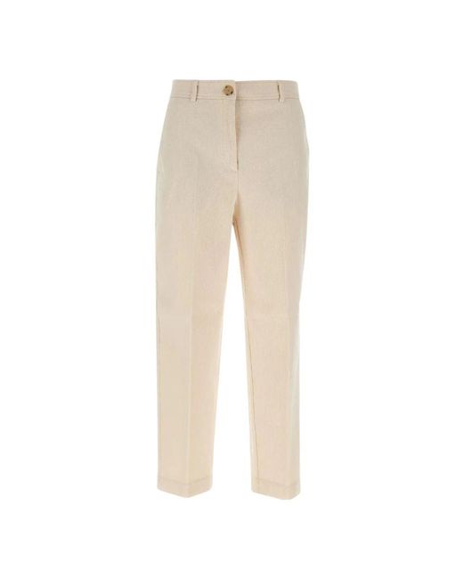 Boss Geribbelde Broek in het Natural