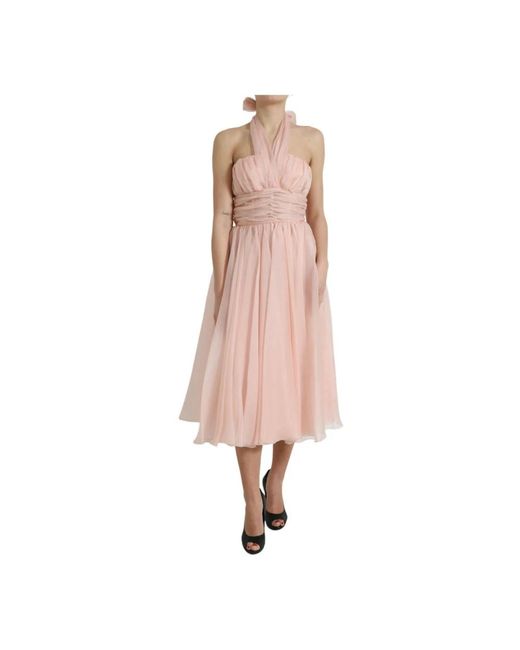 Dolce & Gabbana Pink Midi Dresses