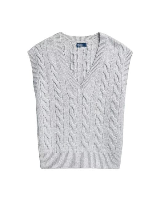 V-Neck Knitwear di Ralph Lauren in Gray