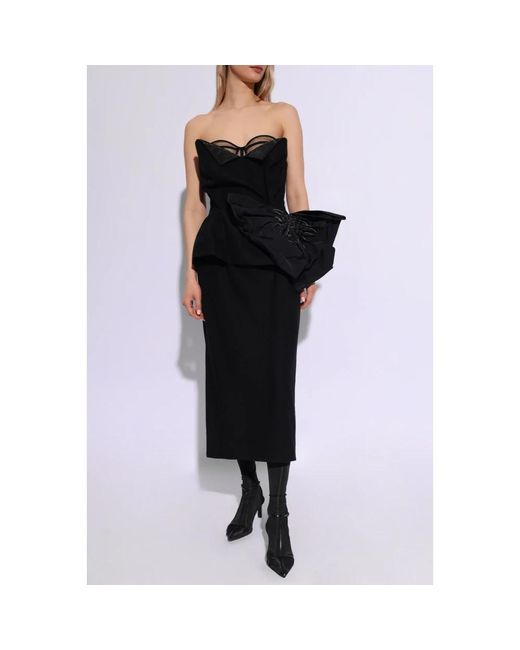 Maison Margiela Black Kleid mit dekorativer schleife