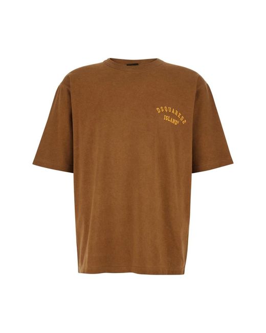 DSquared² Tops ,Bruin ,Katoen Loose Fit in het Brown voor heren