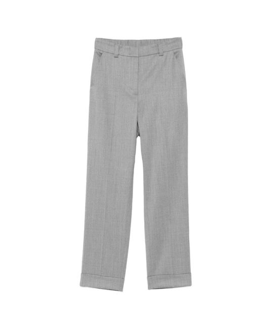Peserico Gray Cropped Trousers