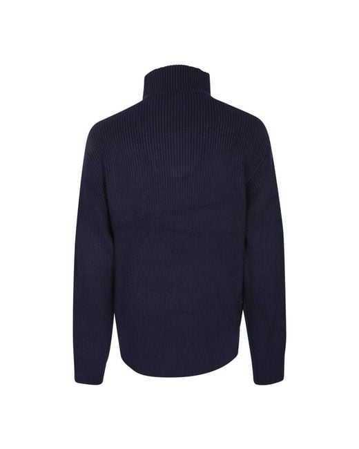 Officine Generale Blue Turtlenecks for men