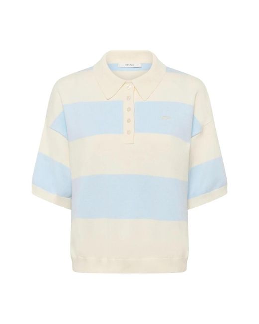 Gestuz Gzmaia Ss Polo Pullover in het Blue