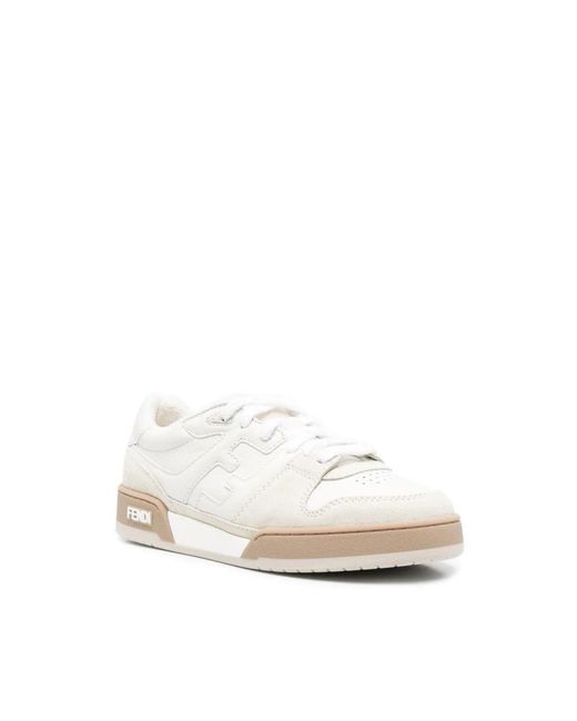 Fendi White Weiße vintage sneakers mit ff-muster