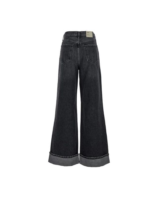 Agolde Jeans ,Grijs ,Denim Grijze Denim Jeans Voor in het Black