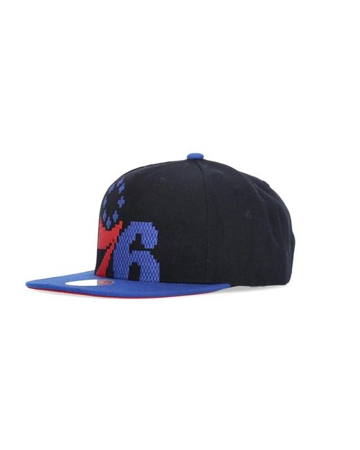 Mitchell & Ness Accessoires ,Zwart ,Wol Nba 8 Bit Snapback Pet Zwart in het Blue voor heren