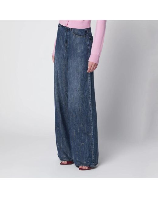 Self-Portrait Blue Wide Jeans