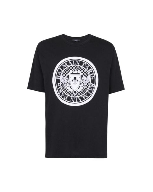 Balmain Black T-Shirt With Logo for men