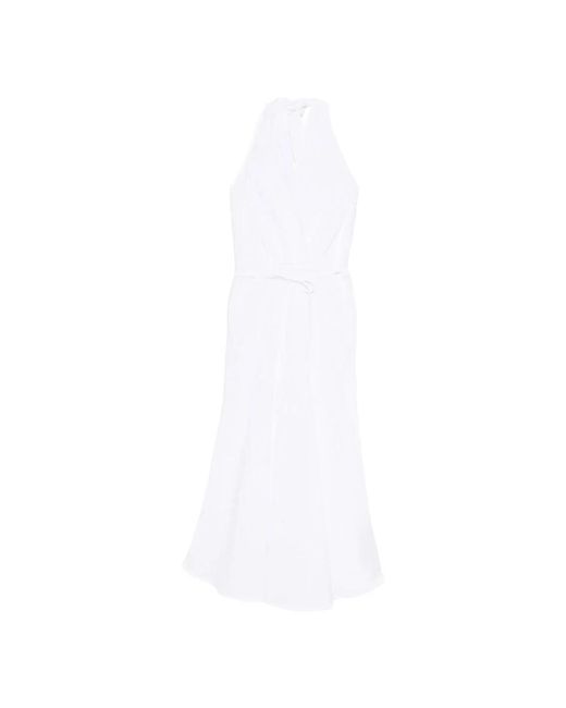 120% Lino White Midi Dresses