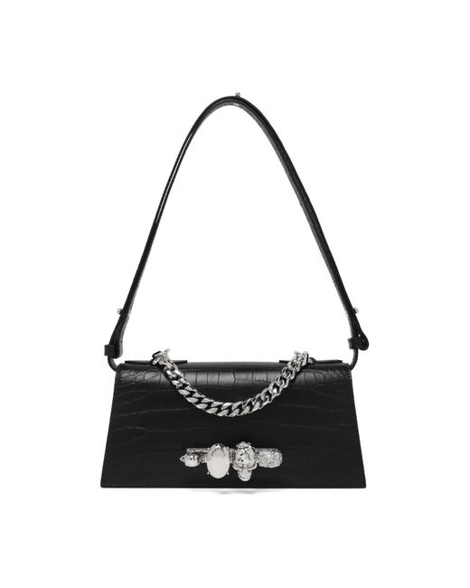 McQueen Black Shoulder Bags