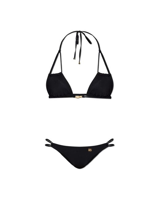 Dolce & Gabbana Badmode ,Zwart ,Tweed Tweedelig Badpak in het Black