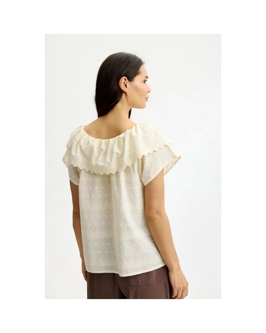iN FRONT Overhemden ,Blouses in het Natural