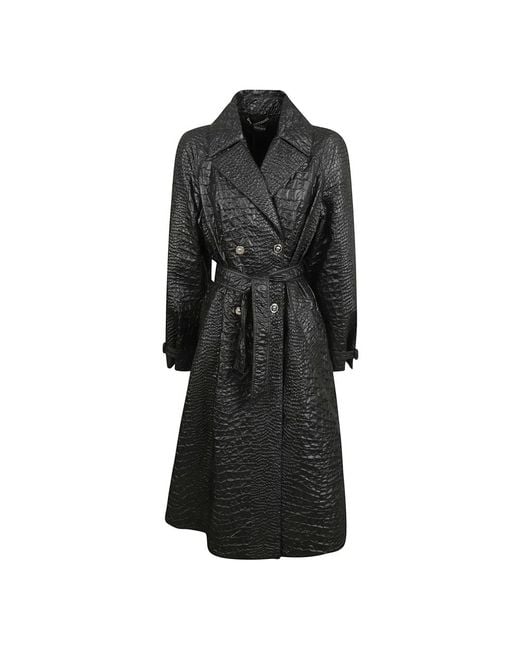 Versace Black Belted Coats